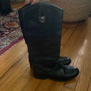 Women’s black Frye Melissa button boot